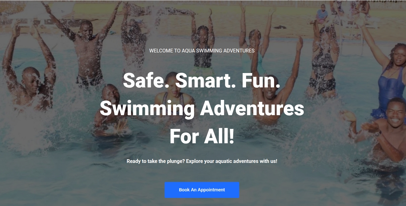 Aqua Swimming Adventures Website Showcase