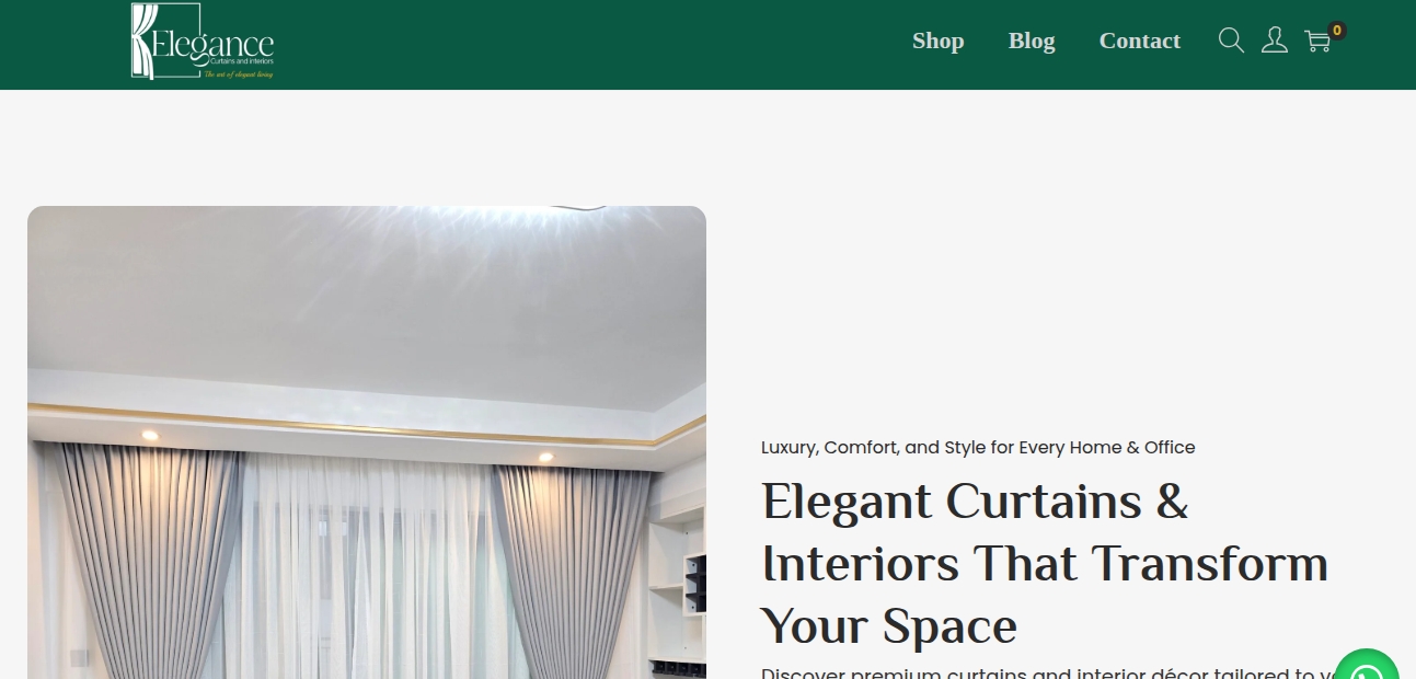Elegance Curtains & Interiors Website Showcase
