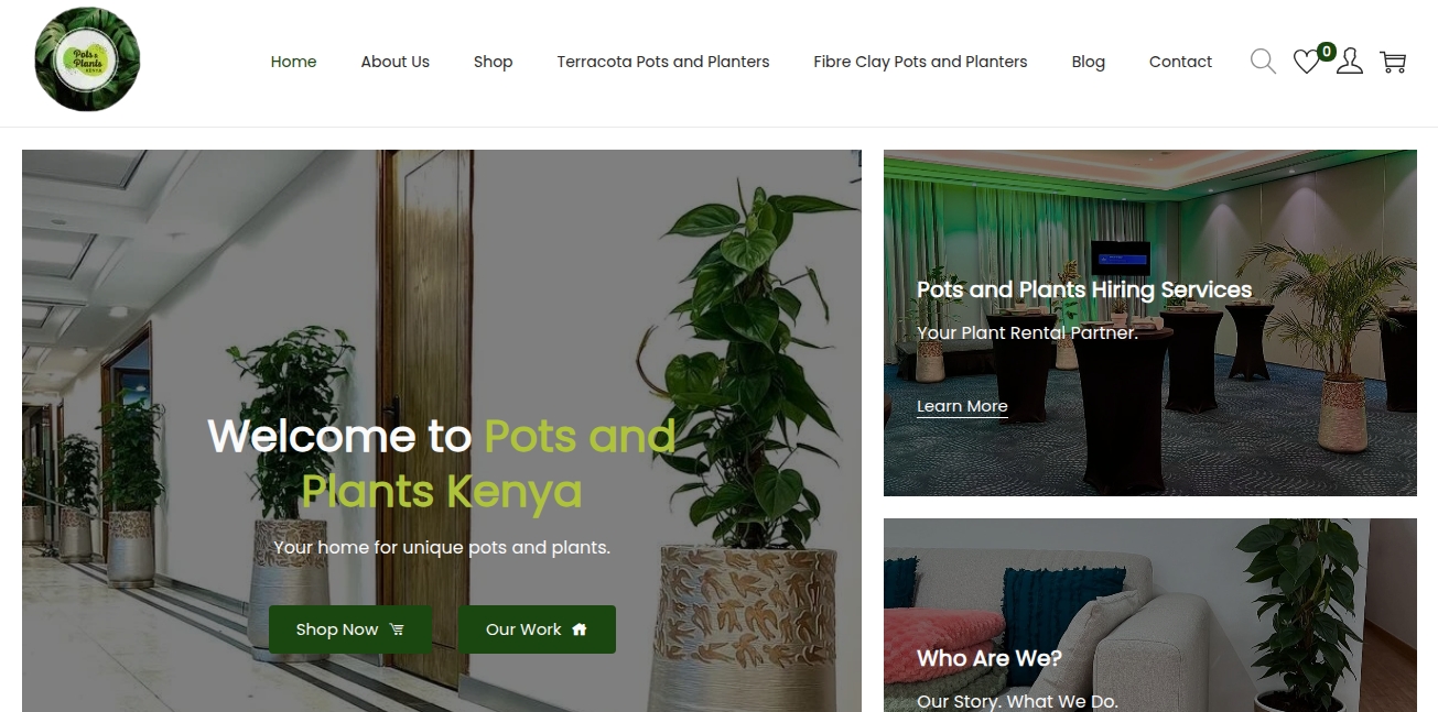 Pots and Plants Kenya Website Showcase